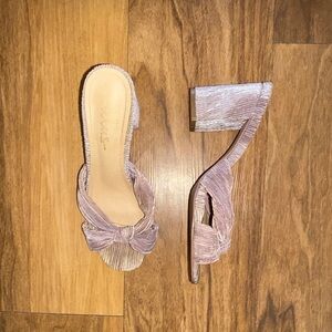 Lulu’s lavender purple ruffle block heel